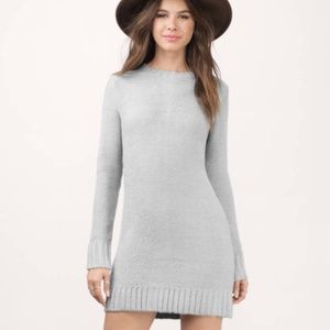 Tobi NEVER GIVE UP HEATHER GREY SWEATER DRESS